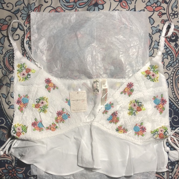 NWT Free People ivory white brami (bra + camisole), size L, this color sold out! - Picture 3 of 10